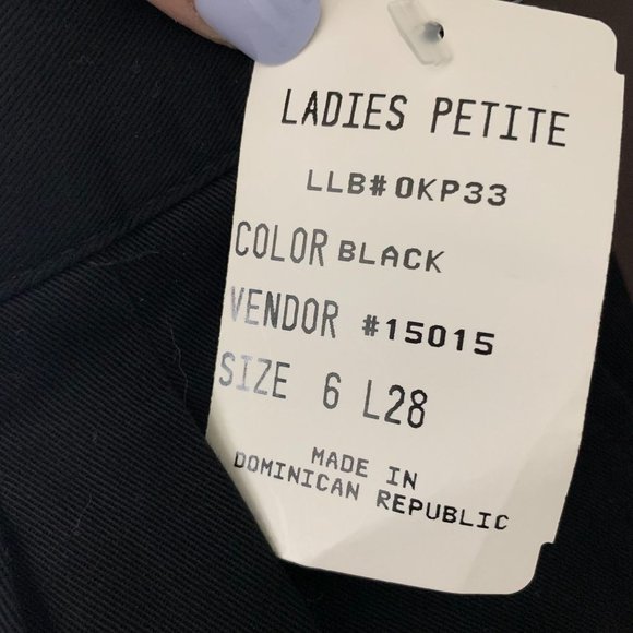 Vintage LL Bean Pleated Front Pants 6P Black Pockets Button Zip Deadstock - Picture 6 of 6